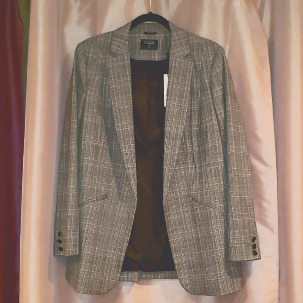 Tahari Grey and Black Blazer
